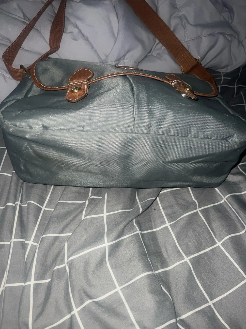 Longchamp Gray and Brown Men's Messenger Bag